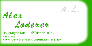alex loderer business card